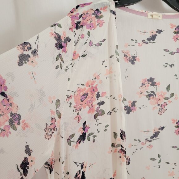 Mason & Belle XXL Open Flowy Kimono cover Up LONG Lace feminine Sheer robe EUC - Picture 6 of 9